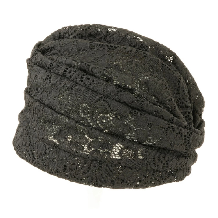 髪にやさしい内側シルクのレース帽子