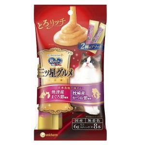 ユニ・チャーム 三ツ星おやつとろ〜り2種まぐろ&かつお入り48G 4520699635674 ※48個ロット ※楽天 Amazon売価厳守